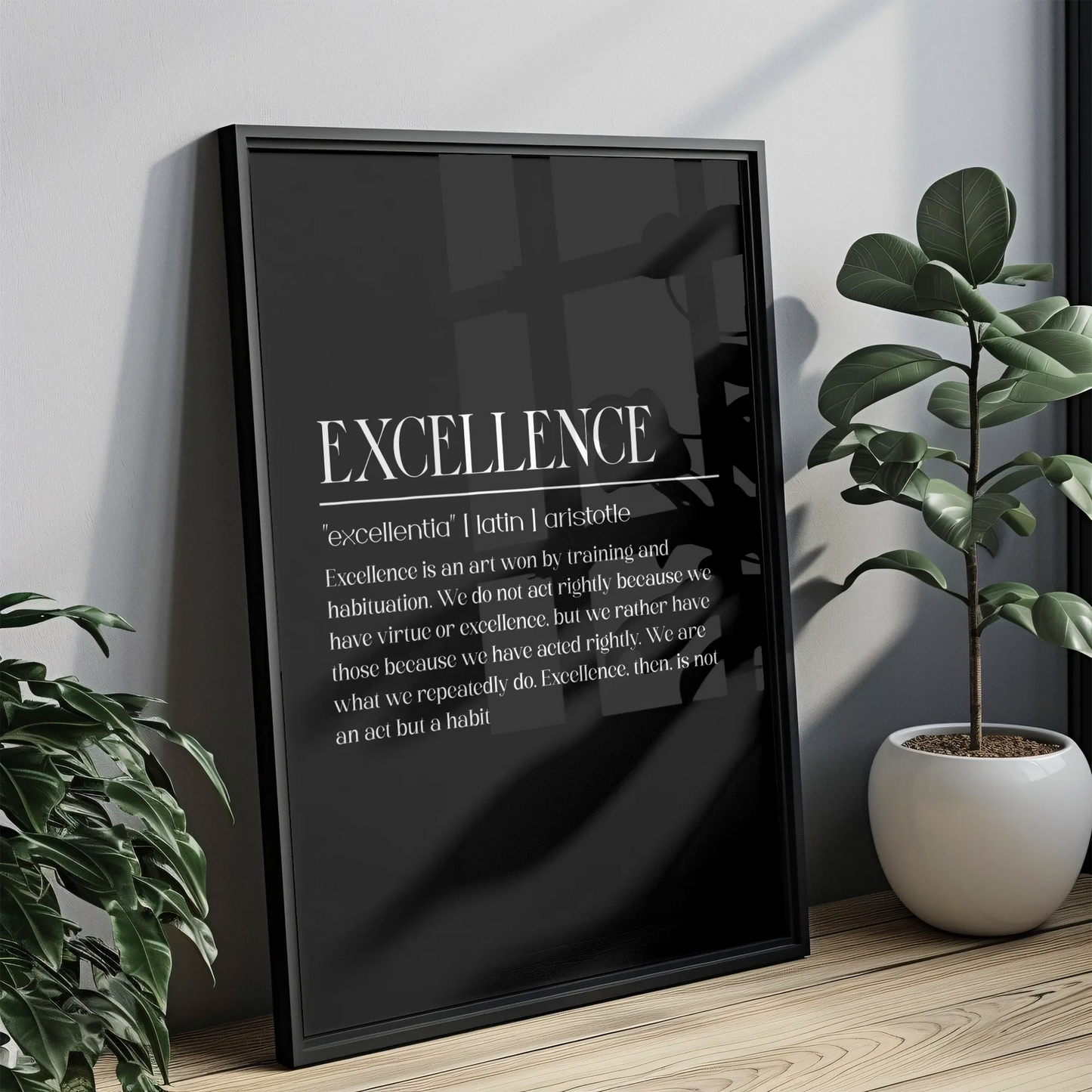 Excellence Black - Tablou Motivational în Ramă
