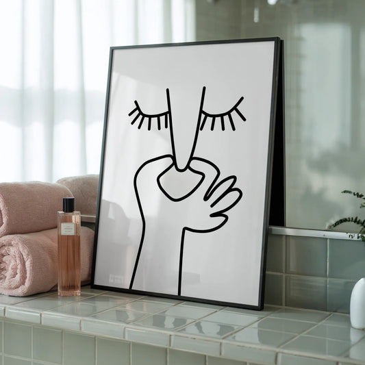 Line Art - Tablou pentru Baie în Ramă