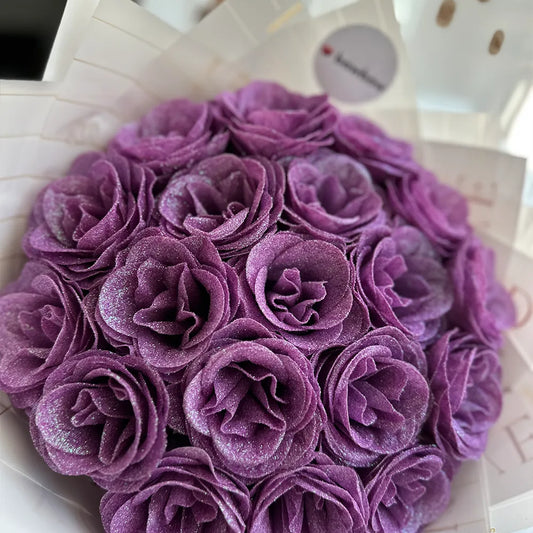 Buchet Trandafiri Sclipici - Mov