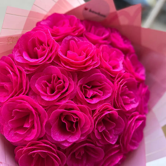 Buchet Trandafiri Sclipici - Roz Intens