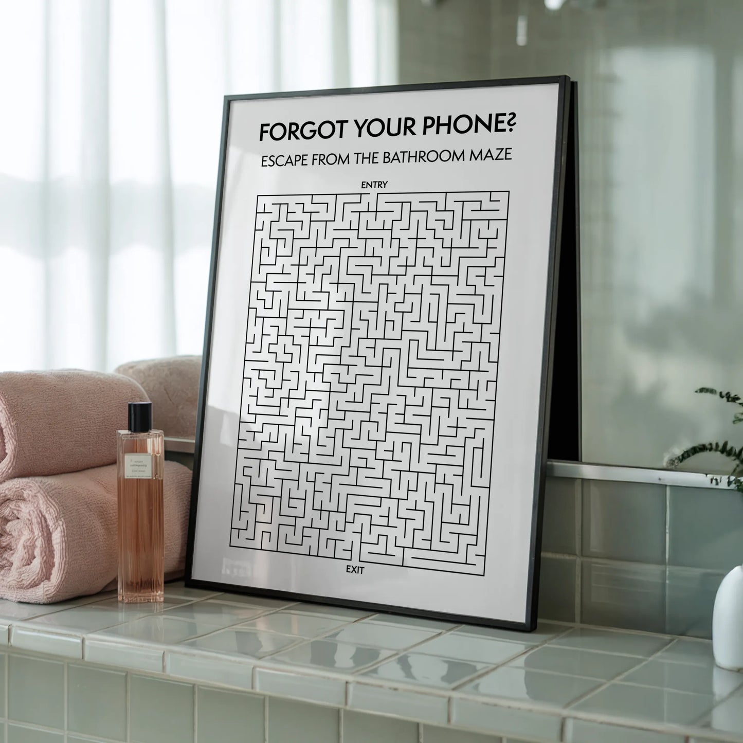 Forgot your Phone? - Tablou pentru Baie în Ramă
