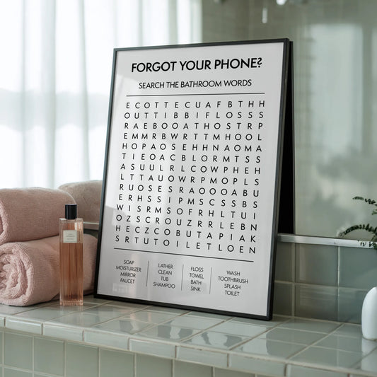 Forgot your Phone? - Tablou pentru Baie în Ramă