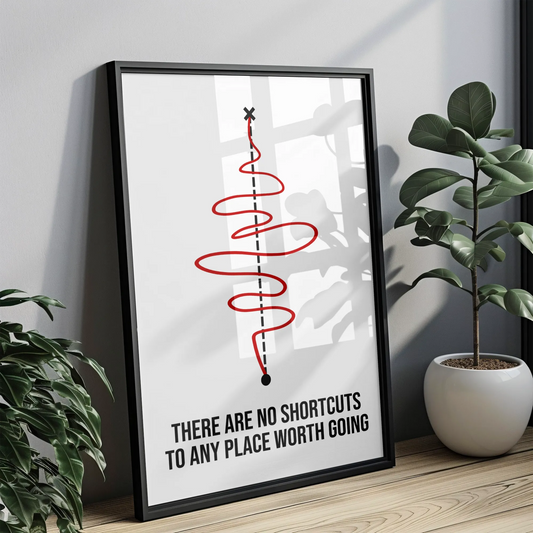 No Shortcuts - Tablou Motivational în Ramă