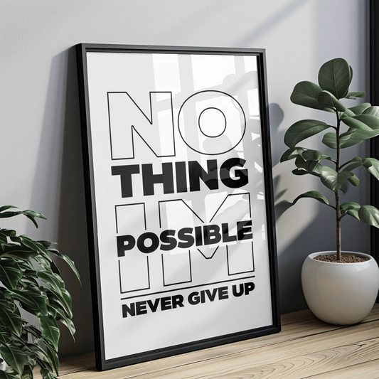 Nothing Impossible - Tablou Motivational în Ramă