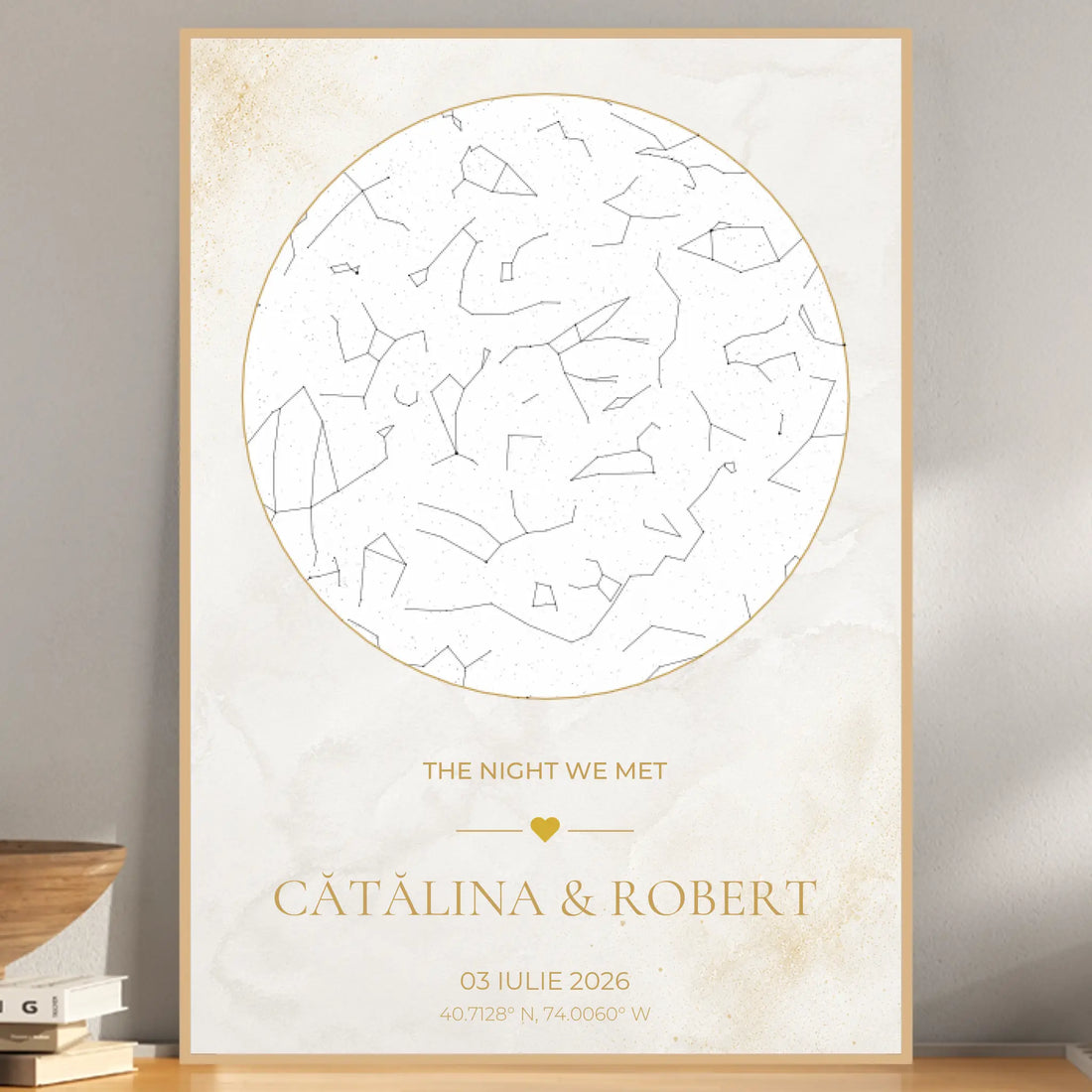 Previzualizare live pentru tabloul Cer Înstelat Personalizat White Edition.