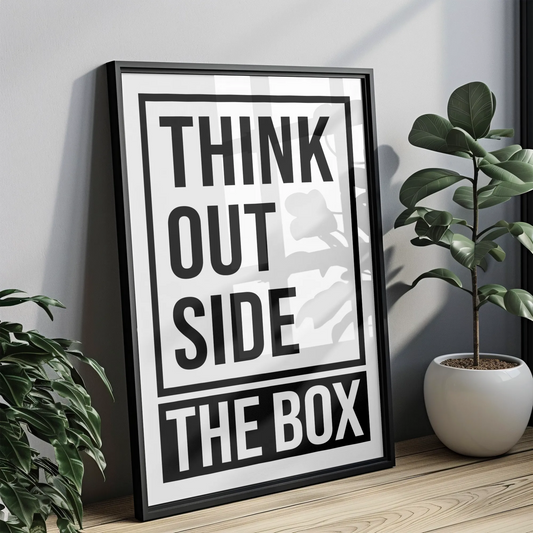 Think Outside the Box - Tablou Motivational în Ramă