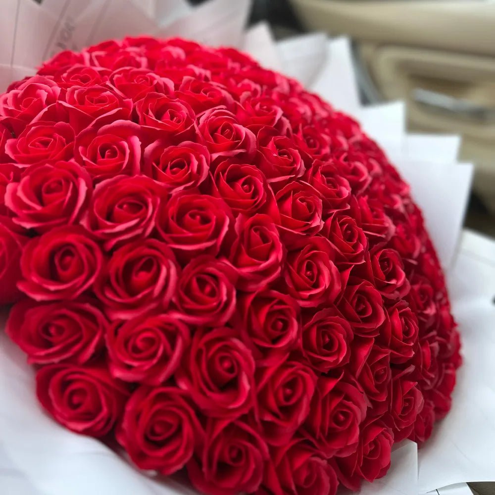 Buchet 101 Trandafiri de Săpun - Roșu - BawBaw - Cadouri WOW