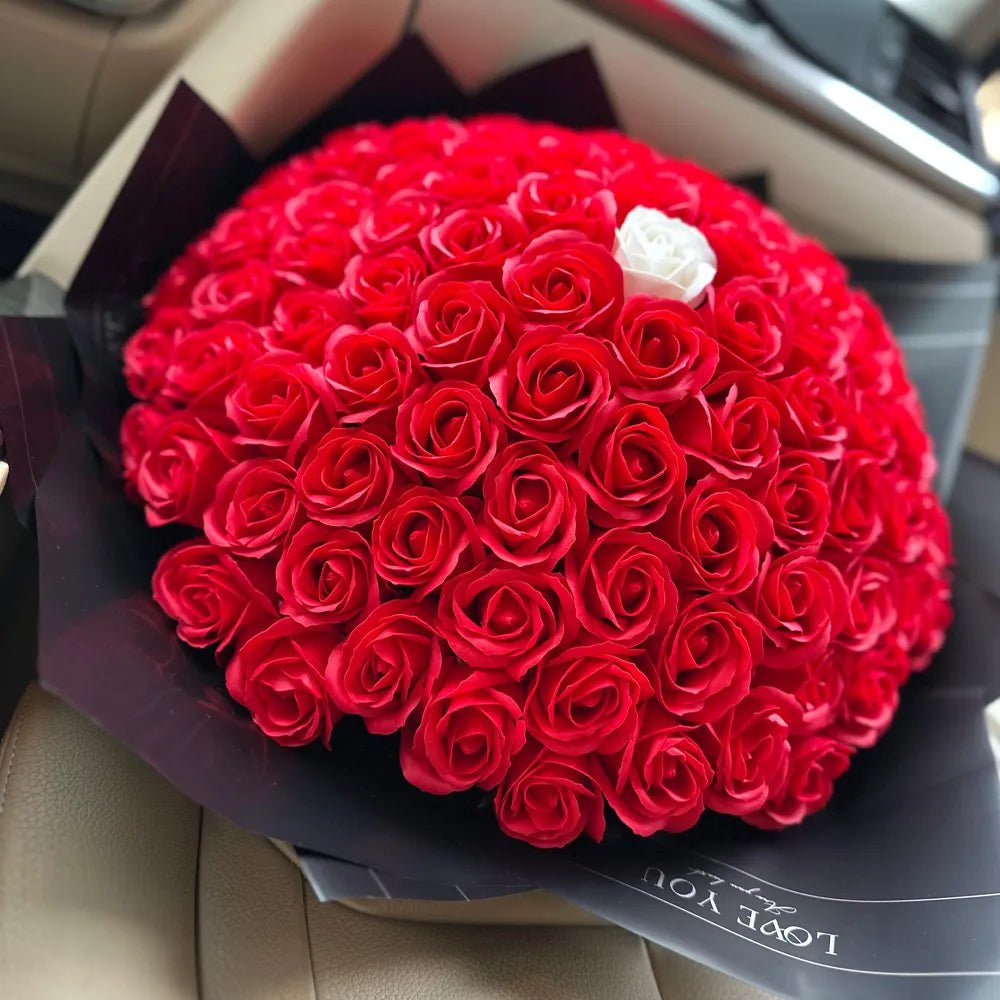 Buchet 101 Trandafiri de Săpun - Roșu - BawBaw - Cadouri WOW