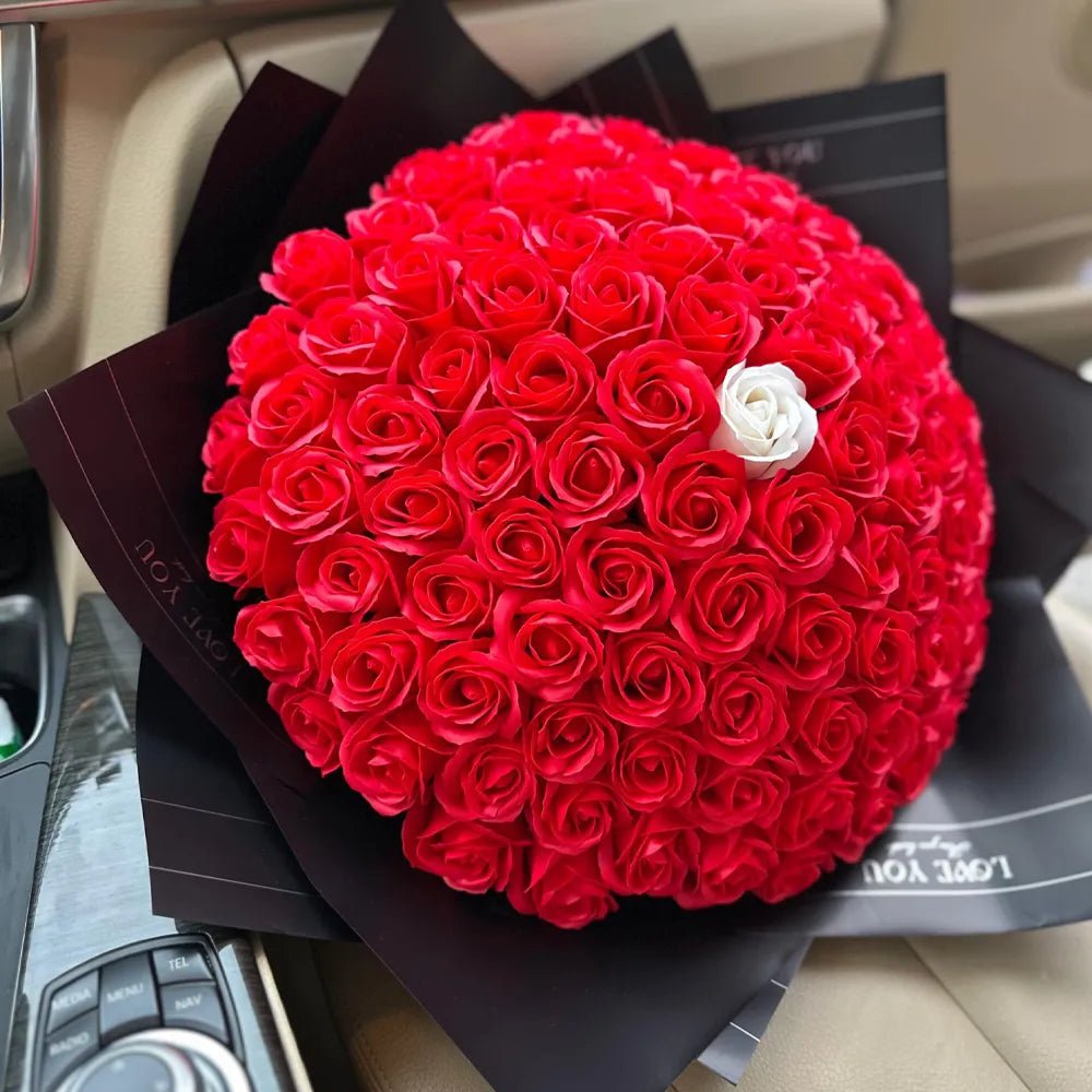 Buchet 101 Trandafiri de Săpun - Roșu - BawBaw - Cadouri WOW