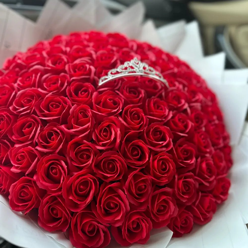 Buchet 101 Trandafiri de Săpun - Roșu - BawBaw - Cadouri WOW