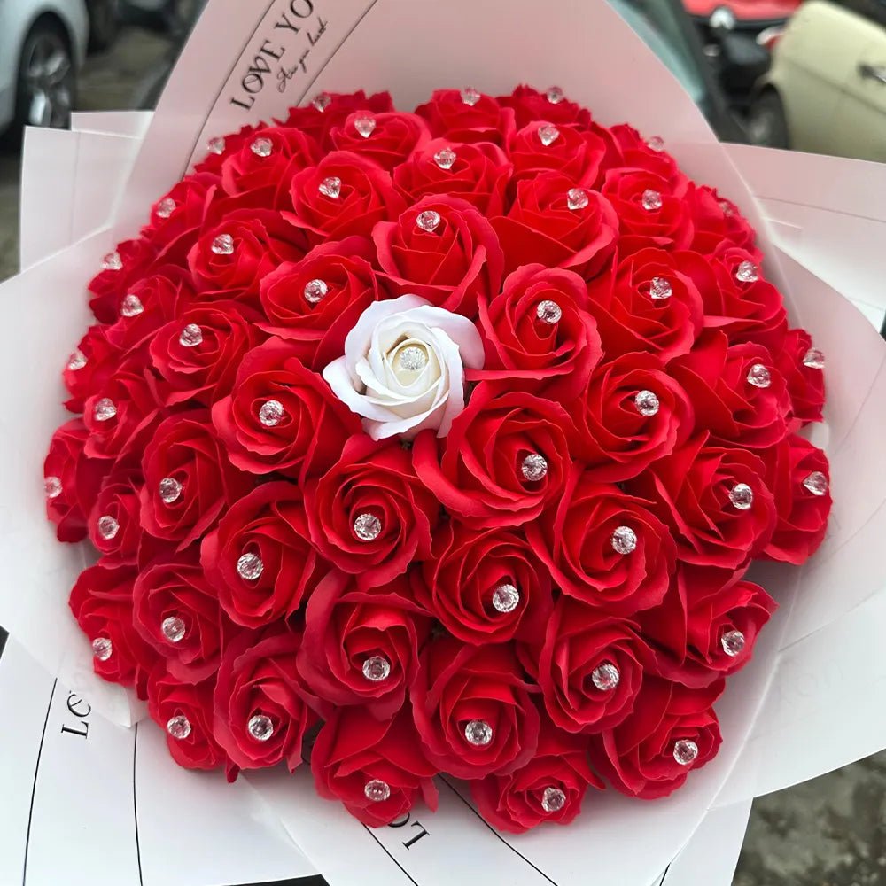 Buchet 49 Trandafiri de Săpun - Roșu - BawBaw - Cadouri WOW