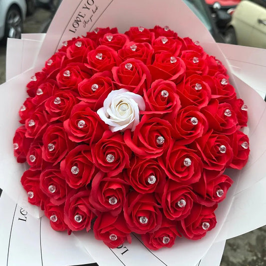 Buchet 49 Trandafiri de Săpun - Roșu - BawBaw - Cadouri WOW