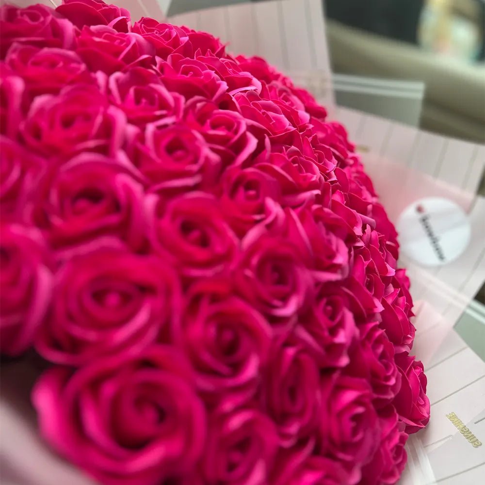 Buchet 49 Trandafiri de Săpun - Roz Intens - BawBaw - Cadouri WOW