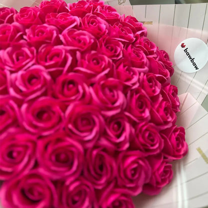 Buchet 49 Trandafiri de Săpun - Roz Intens - BawBaw - Cadouri WOW