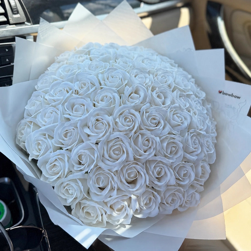 Buchet 61 Trandafiri – White Promise