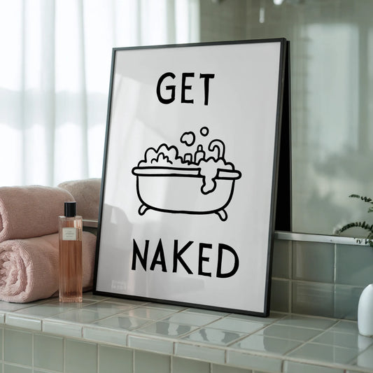 Get Naked - Tablou pentru Baie în Ramă