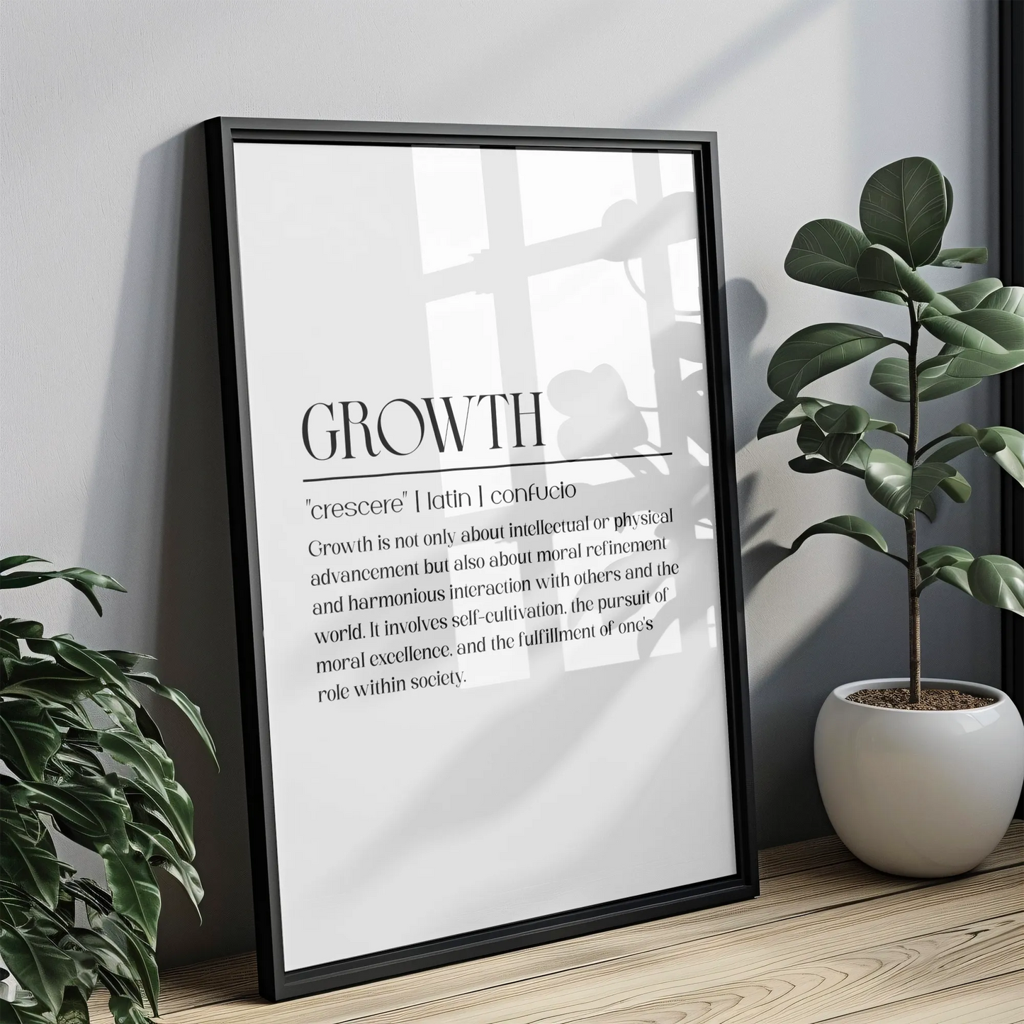 Growth White - Tablou Motivational în Ramă