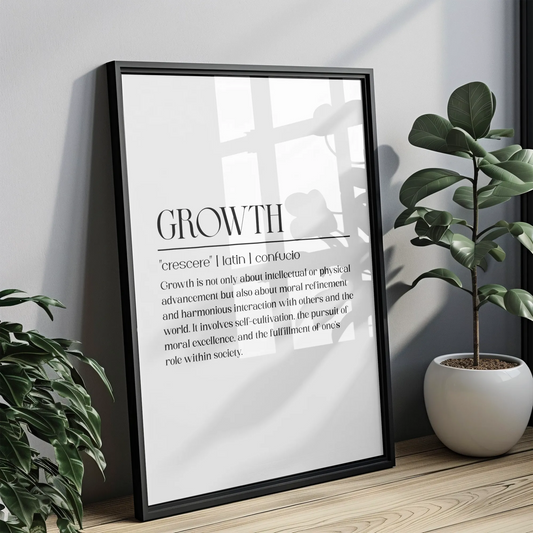 Growth White - Tablou Motivational în Ramă