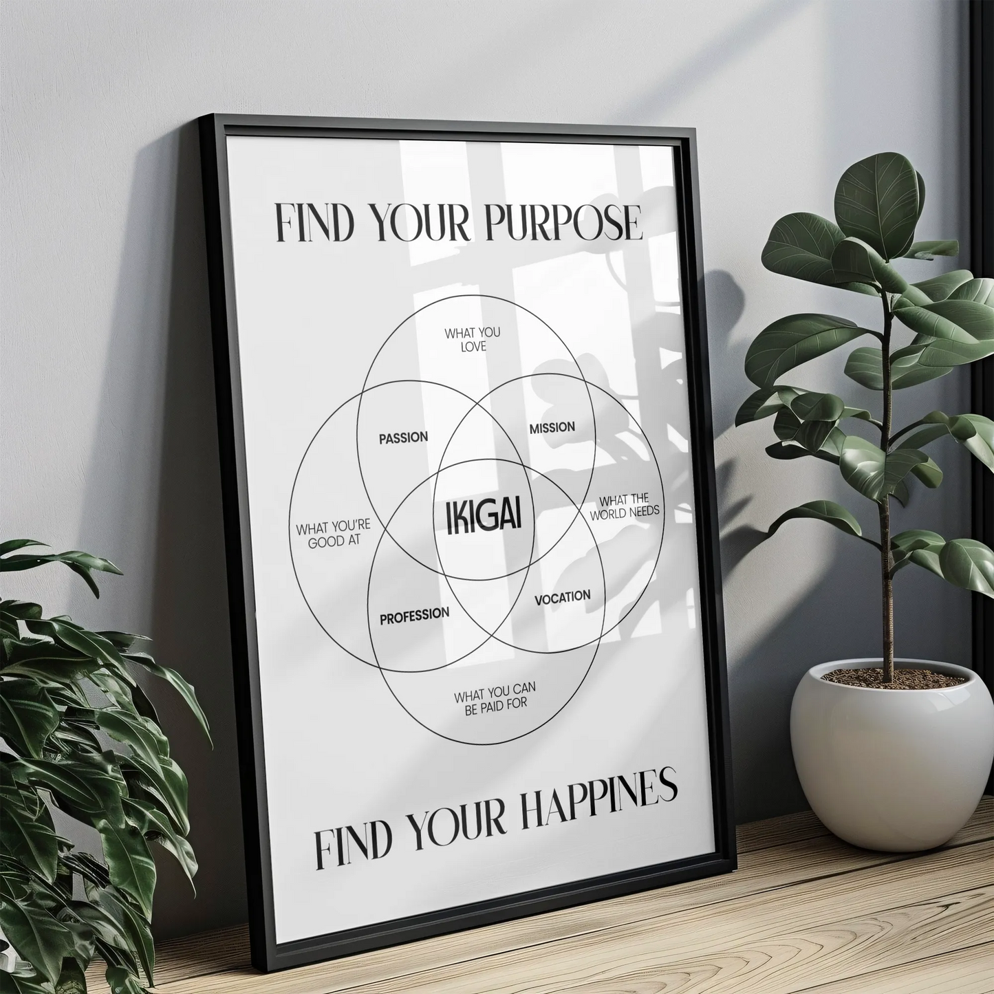 Ikigai - Tablou Motivational în Ramă