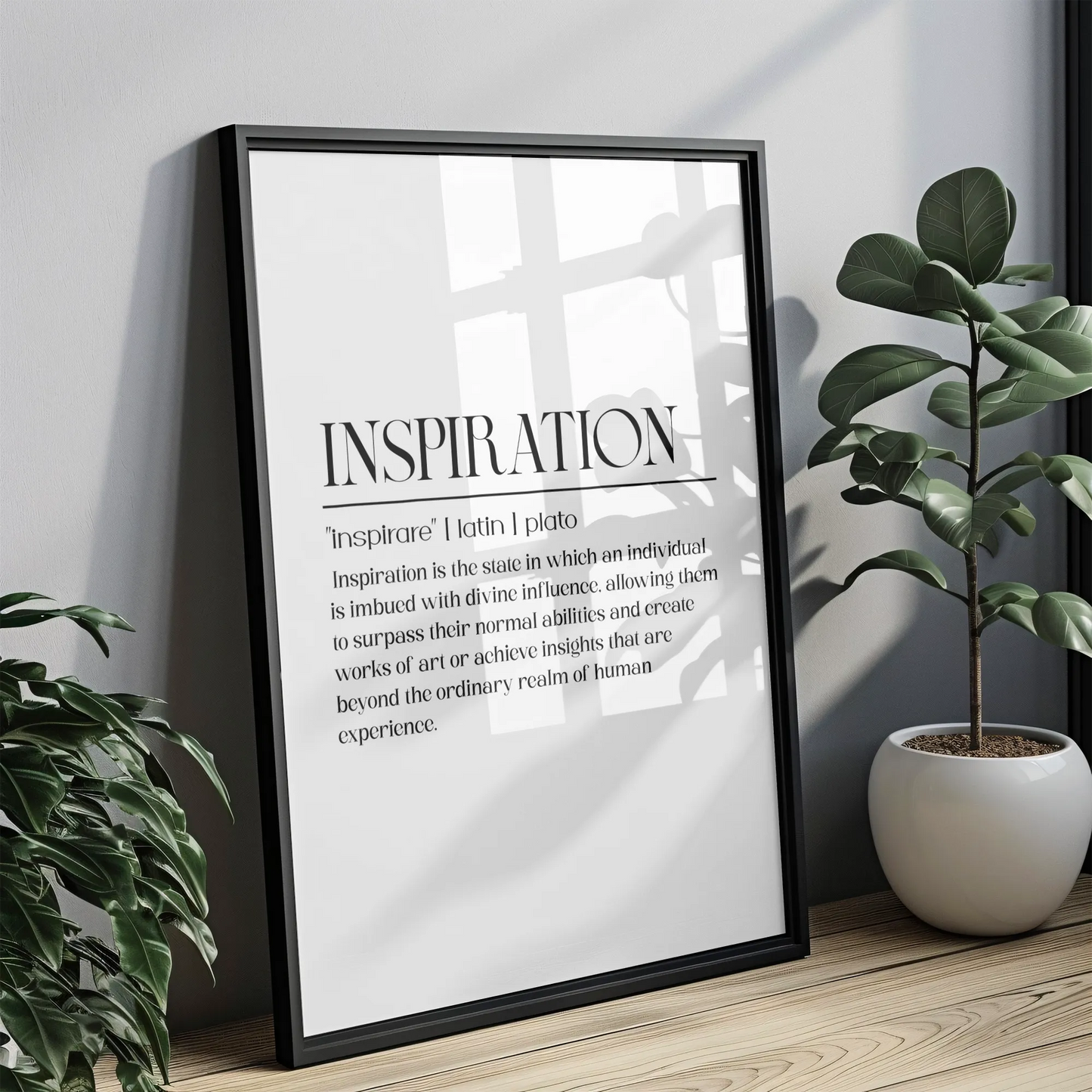 Inspiration White - Tablou Motivational în Ramă