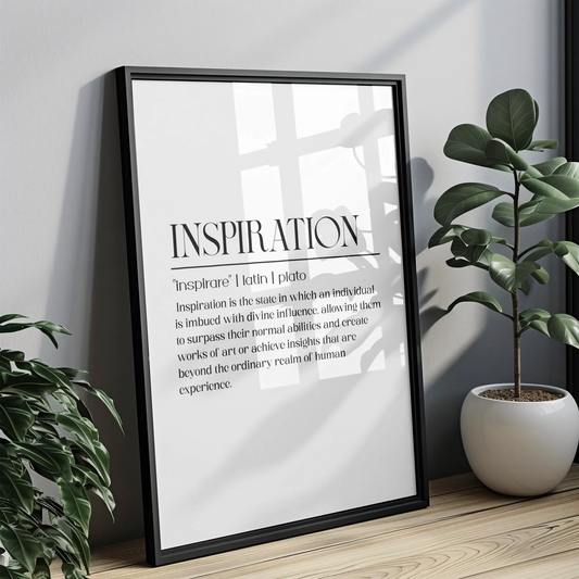 Inspiration White - Tablou Motivational în Ramă