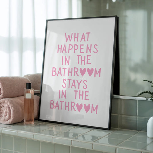 What happens.. - Tablou pentru Baie în Ramă